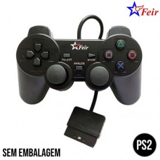Controle para PS2 com Fio Sem Embalagem Feir FR-211 - Preto